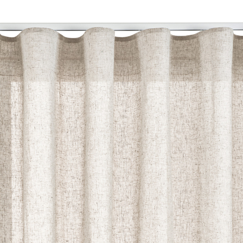 Cortina beige lino de cinta, cortina grande
