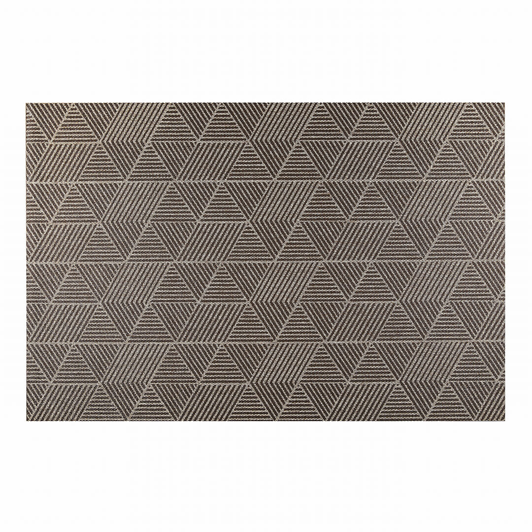 Alfombra vinilica de tejido, alfombra geometrica beige marron